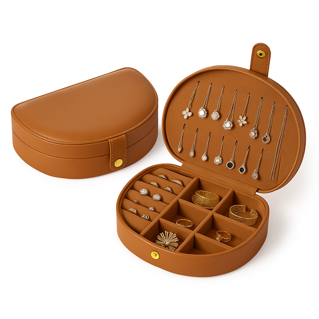 Boîte à Bijoux En Cuir Pour Voyage - vue principale
