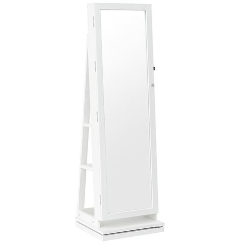 Armoire à Bijoux Blanche avec Miroir - vue principale fermée