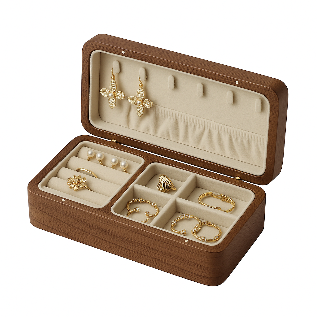 Petite Boîte à Bijoux En Bois Massif - vue principale
