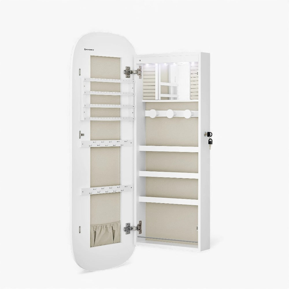 Armoire à Bijoux Avec Miroir Et LED - vue latérale