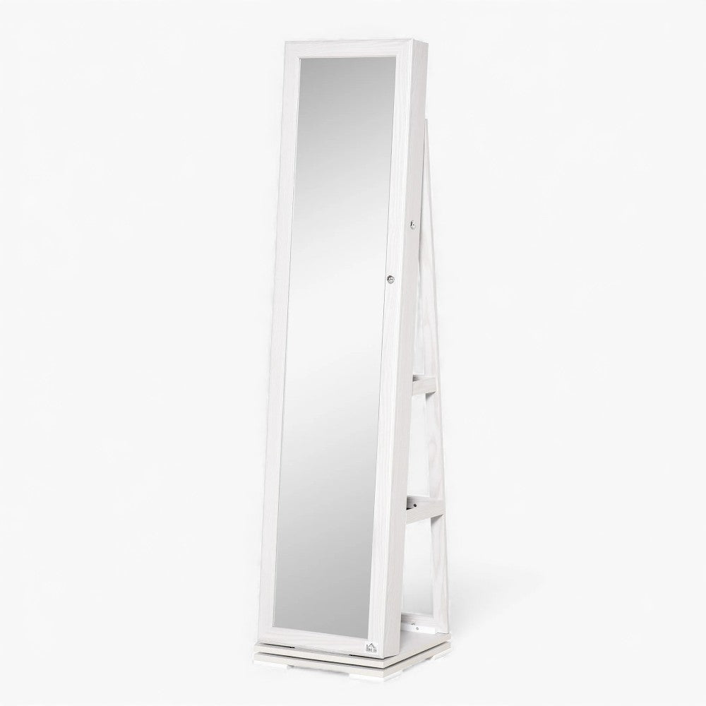 Armoire à Bijoux Blanche avec Miroir - miroir intégré