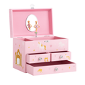 Boîte à Bijoux Musicale Rose Avec Tiroirs - vue principale
