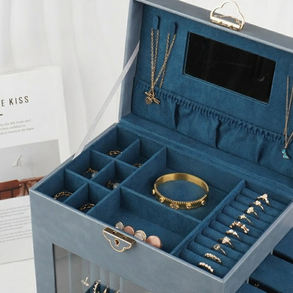 Boîte à Bijoux Géante en Cuir - détail du couvercle
