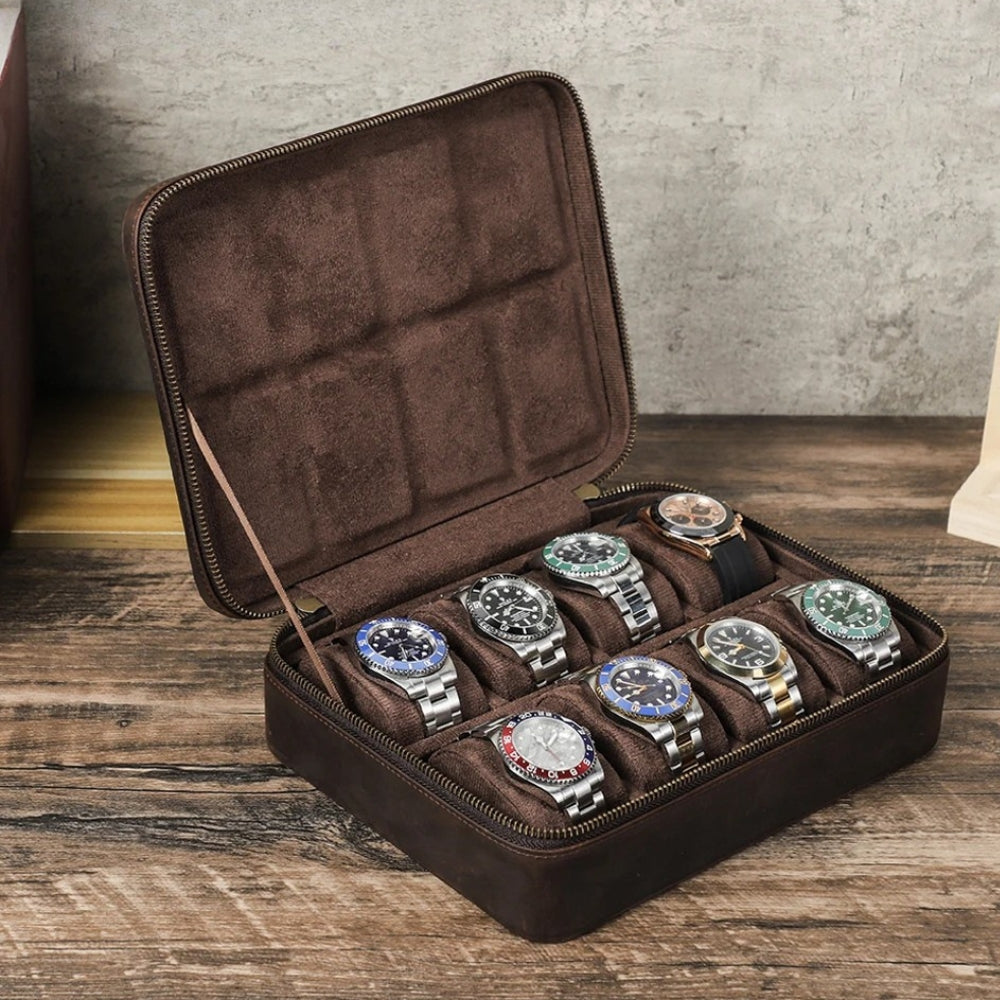 Boîte à Montre Vintage Rembourrée - compartiments montres