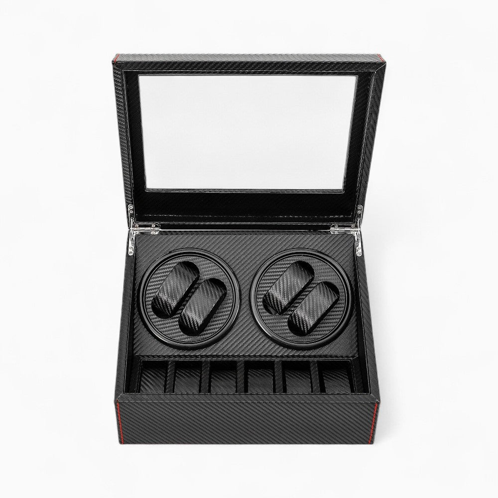 Boîte à Montres Automatique Noir Carbone - vue latérale