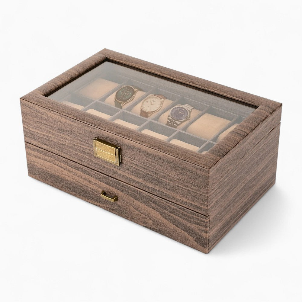 Boîte à Montres En Bois 2 Tiroirs - intérieur