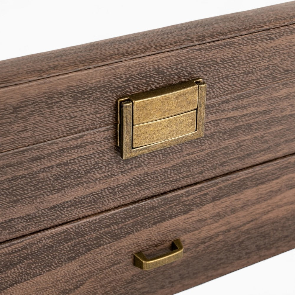 Boîte à Montres En Bois 2 Tiroirs - vue de face