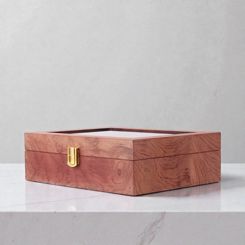 Boîte à Montre 12 Places en Bois - coussin de maintien en velours