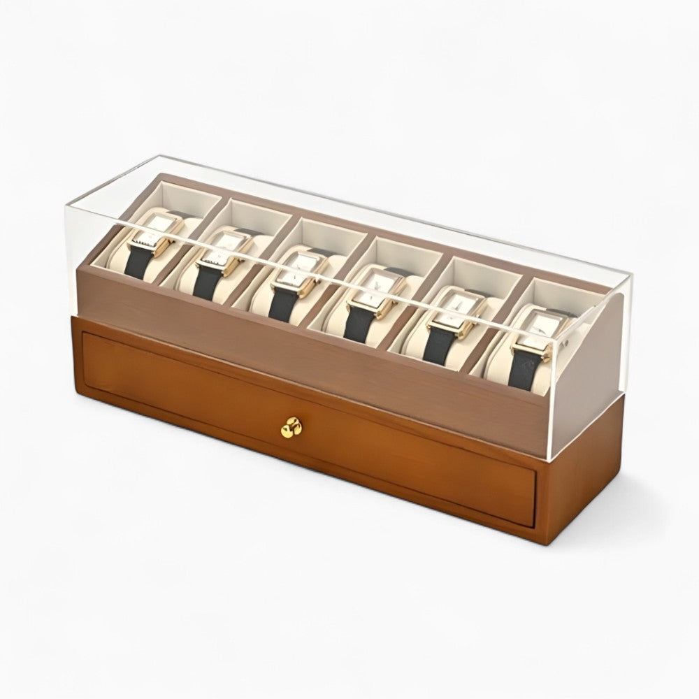 Boîte à Bijoux Et Montres En Bois Naturel - détail de la structure