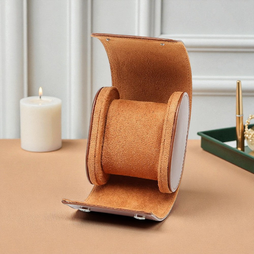 Boîte à Montre Portative en Cuir - coussin de maintien en velours