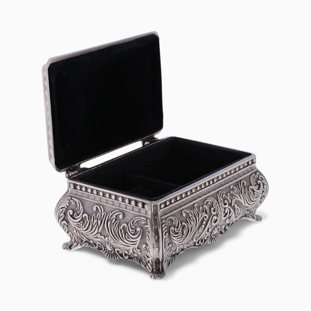 Boîte à Bijoux En Métal Sculpté - vue de dessus