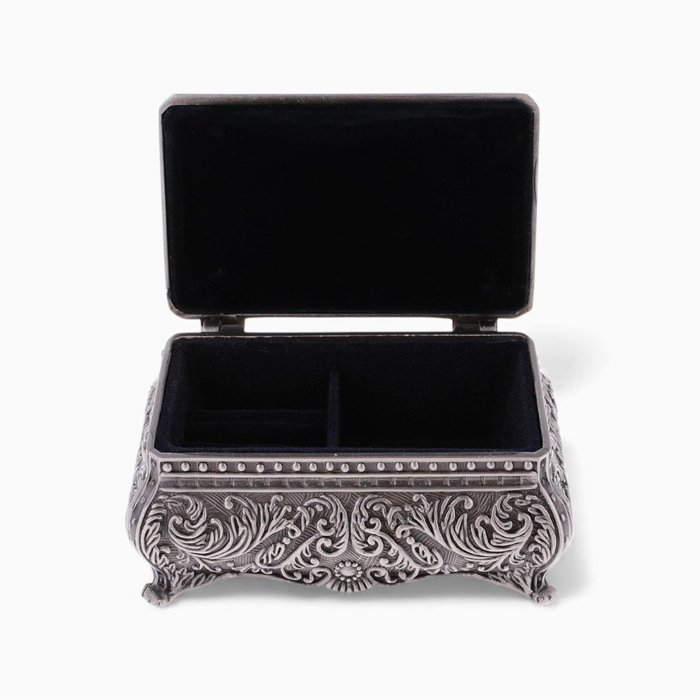 Boîte à Bijoux En Métal Sculpté - vue latérale