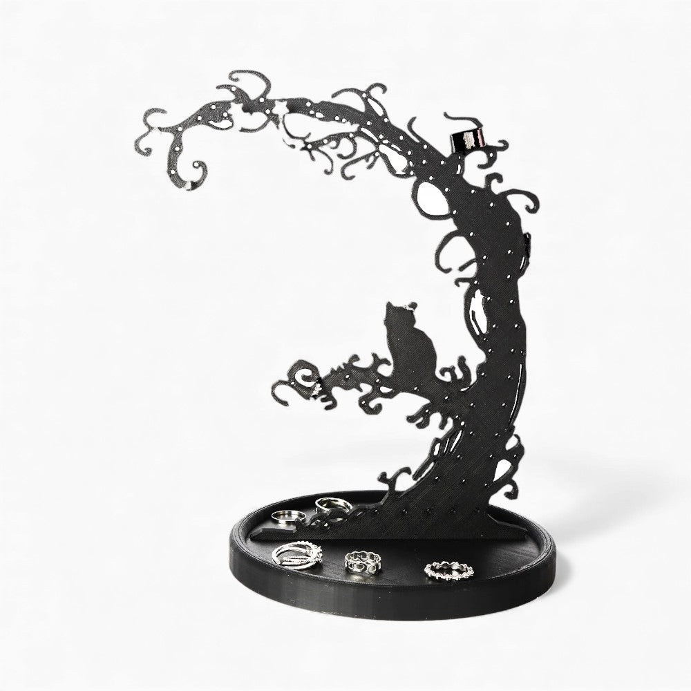 Porte Bijoux à Motif Chat Noir - vue latérale