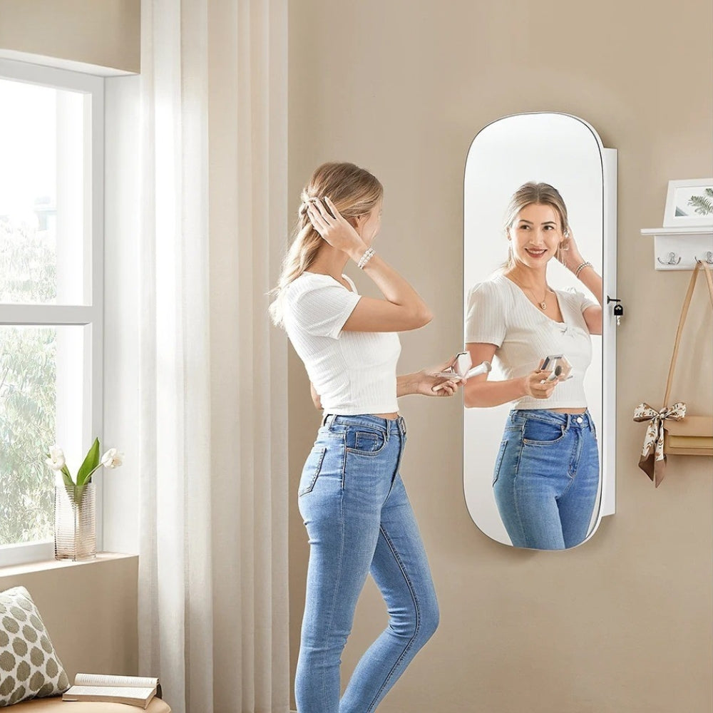 Armoire à Bijoux Avec Miroir Et LED - miroir intégré