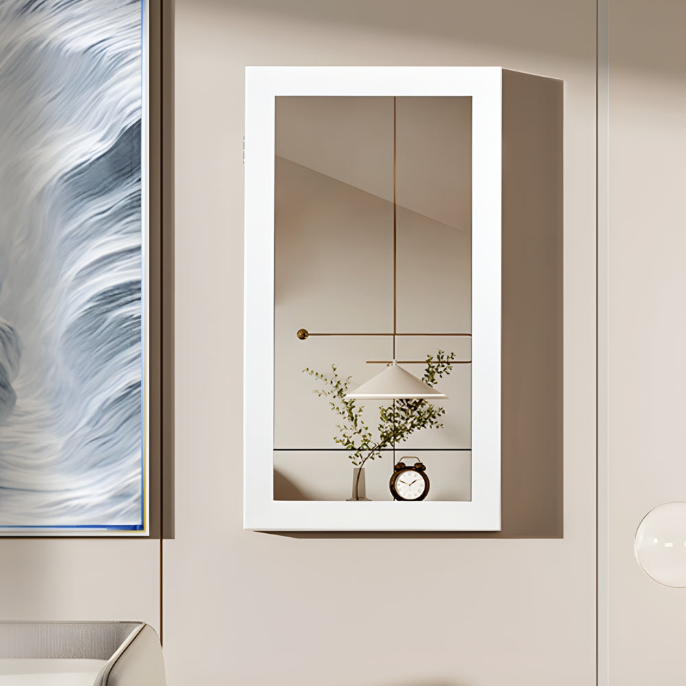 Petite Armoire à Bijoux Blanche Avec Miroir - miroir intégré