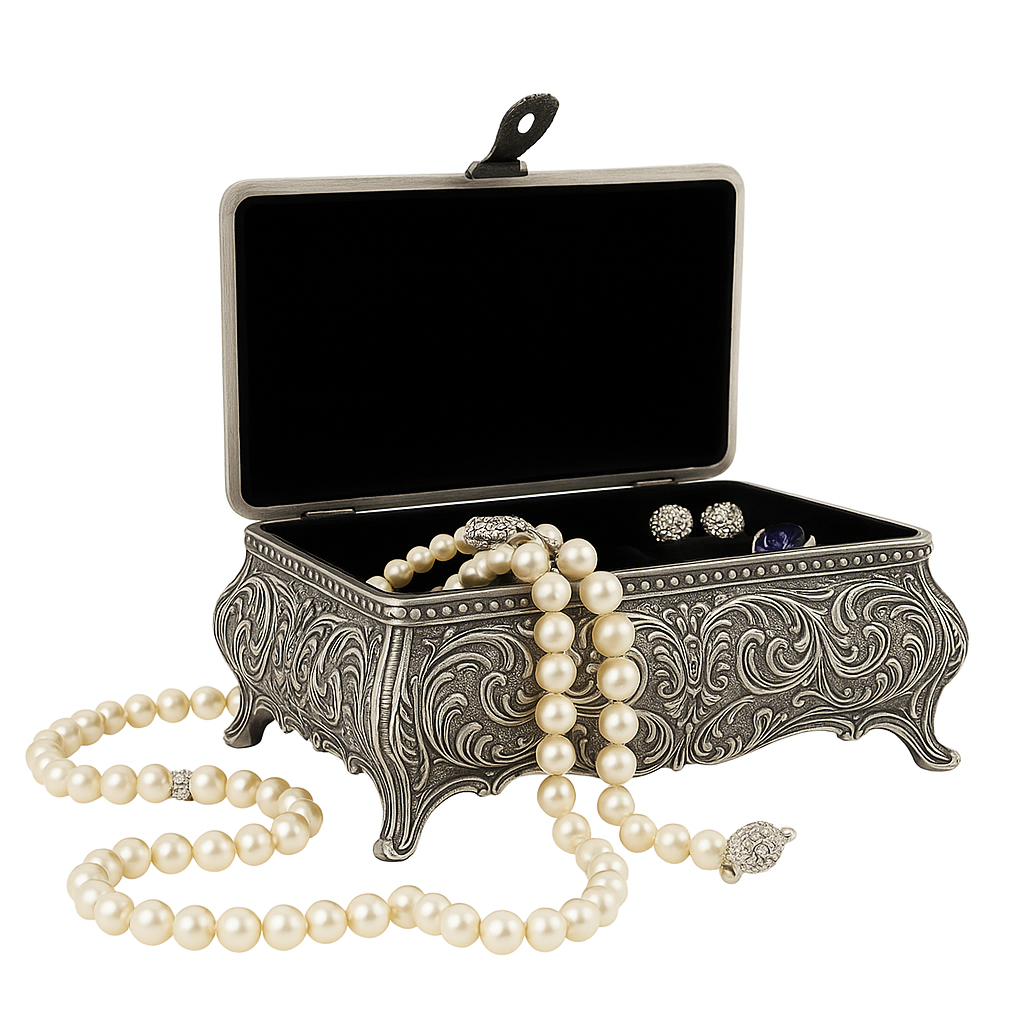 Boîte À Bijoux En Métal Sculpté