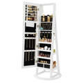 Armoire à Bijoux Blanche avec Miroir - vue principale fermée