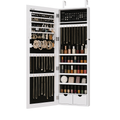 Armoire à Bijoux Blanche avec Miroir Et LED Intégrées - vue principale fermée