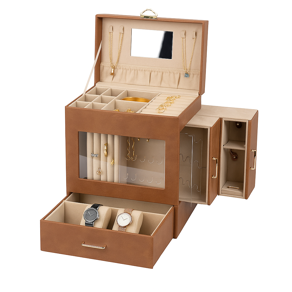 Boîte à Bijoux Géante en Cuir - vue principale