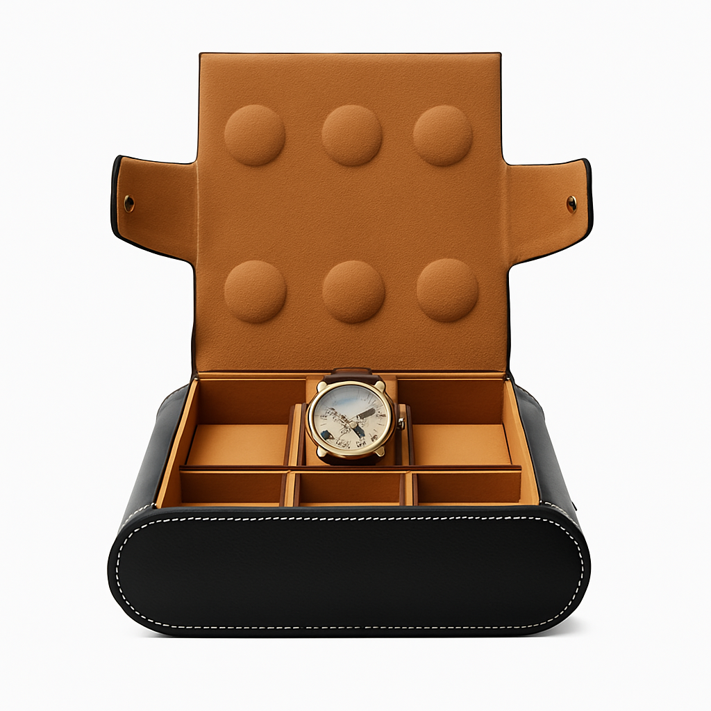 Boîte À Montres En Cuir Noir Intérieur Design